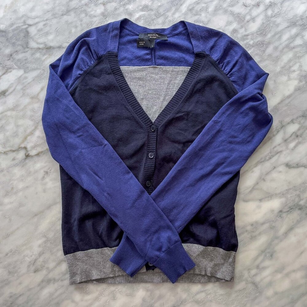 Weekend by MaxMara Colorblock Cardigan Sweater, Size XS